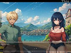 Hey, wanna tease your boyfriend with voyeur ideas in this hentai game?