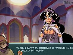 Ashelin, the anime princess with shaved pussy and big tits, gets fucked hard in this hentai game scene?