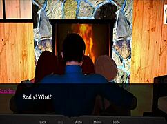 Blonde and Redhead Amateurs in Homemade Hentai Game with Big and Small Tits