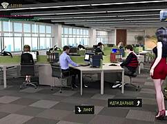 Oiled model dances seductively in 3D anime game scene