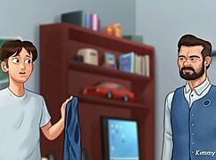 Manager's Daughter Sucks Monster Cock Sloppily Behind Desk