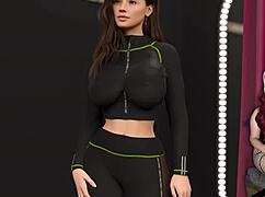 Steps of Debauchery 32: Naked in Public Changing Room with Big Ass and Long Legs