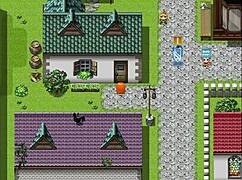 Redhead Girl Saves Boy with Big Tits Ass in Public Outdoor Anime