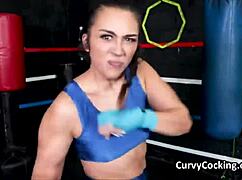 Teen gags on cock during gym workout suck!