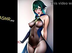 Anime baddie moans in cosplay