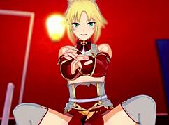 Mordred Pendragon teases, Let me help you finish inside now.