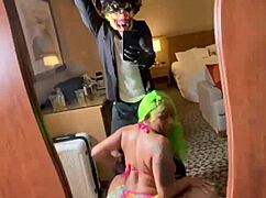 Moee Baby twerking big ass for days with Gibby the Clown