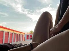 Neighbor's wife fucks 19yo in uhaul truck with upside down blowjob and creampie