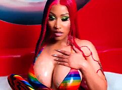 Nicki Minaj Shows Off Big Tits in Action