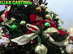 Wow, Unleash Your Christmas Desire with Intense Anal and Pussy Play Using Huge Toys on Juicy Brunette's Big Lips!