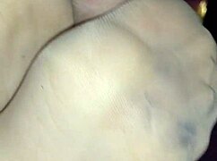 Homemade Footjob With Sheer Nylons