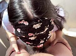 pov story of a thai girl giving an uncensored blowjob in a wild bedroom session