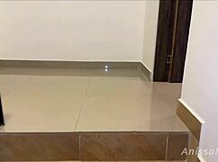 sexy maid seduces boss in kitchen with feet and costumes