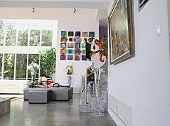 Passionate lesbian milfs in fishnets and heels using toys