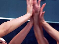 Petite brunette can’t resist hot stepmom’s body!