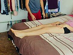 Yoga class turns into blowjob lesson