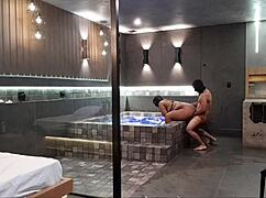 I took my friend to a luxury motel, she loved it and opened up her tight ass