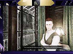 Bodybuilder brunette with big tits in game