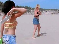Brunette and Blonde Girls Fucked Hard at Seaside