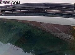 Cuckold husband almost sees me with huge cock in car 🚗