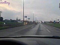 Cuckold husband almost sees me with huge cock in car 🚗