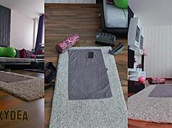 Specific triple cam view of my naked workout in the gym