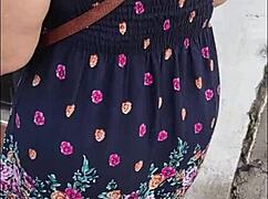 harassing a mature woman with big ass in skirt on lima streets