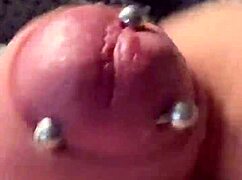 BDSM man with big piercing shoots first cumshot. The news reveals his intense solo session.