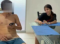 I find my horny stepbrother jerking off and want to help him full story