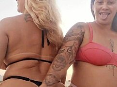 Talking Dirty on Beach with Naughty Friend Before Fun