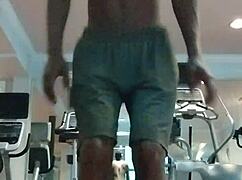 She performs a pole dance routine at home