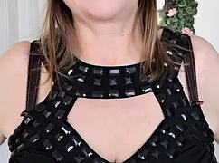 Stepmother teases stepson with huge breasts