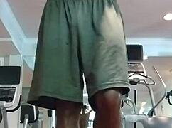 She performs a pole dance routine at home