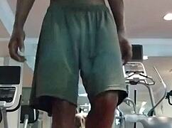 She performs a pole dance routine at home