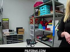 krissy knight on her knees pleasing officer mike mancini in the garage.