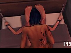 this wild groupie couldn't resist the hot shemale drummer's big cock. their backstage romp was pure chaos.