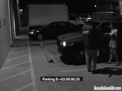 Slutty Brunette Blows Guard to Dodge Office Fine