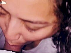 I give my stepsister Frida a sensual blowjob, cumming with lots of milk in her little mouth