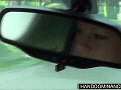 Blondie jerks off her step-dad's big cock