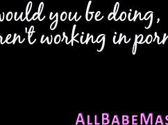 In the backstage, the sexy redhead babe reveals her big tits to the blonde lesbian.