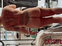 guy fucks bitch with fake tits to cum on face