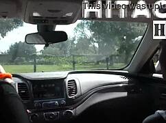 Rina Arems Masturbates With Hitachi Wand In Car