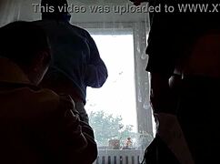 Intense lesbian threesome with students and teacher in wild action