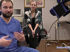 Dr tampa examines petite blonde ava siren in gyno exam backstage