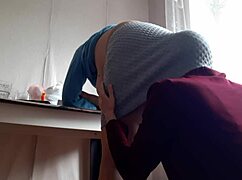 I Lick My Brunette Milf Boss’s Ass for Hours in Office for a Promotion