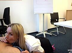 boy films a threesome with the german teacher in the classroom with his iphone