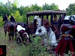 beautiful teen craves wild outdoor double play