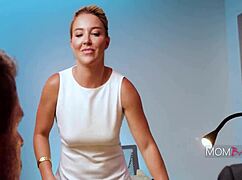 Powerful nympho milf fucks cops during an interrogation in threesome