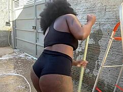 neighbor's latina pussy surprise with big cock cum