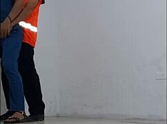 I swear, the cleaning guy got seduced by the hospital nurse, then put on a condom to bang her like a slut, standing sex in office hallways!